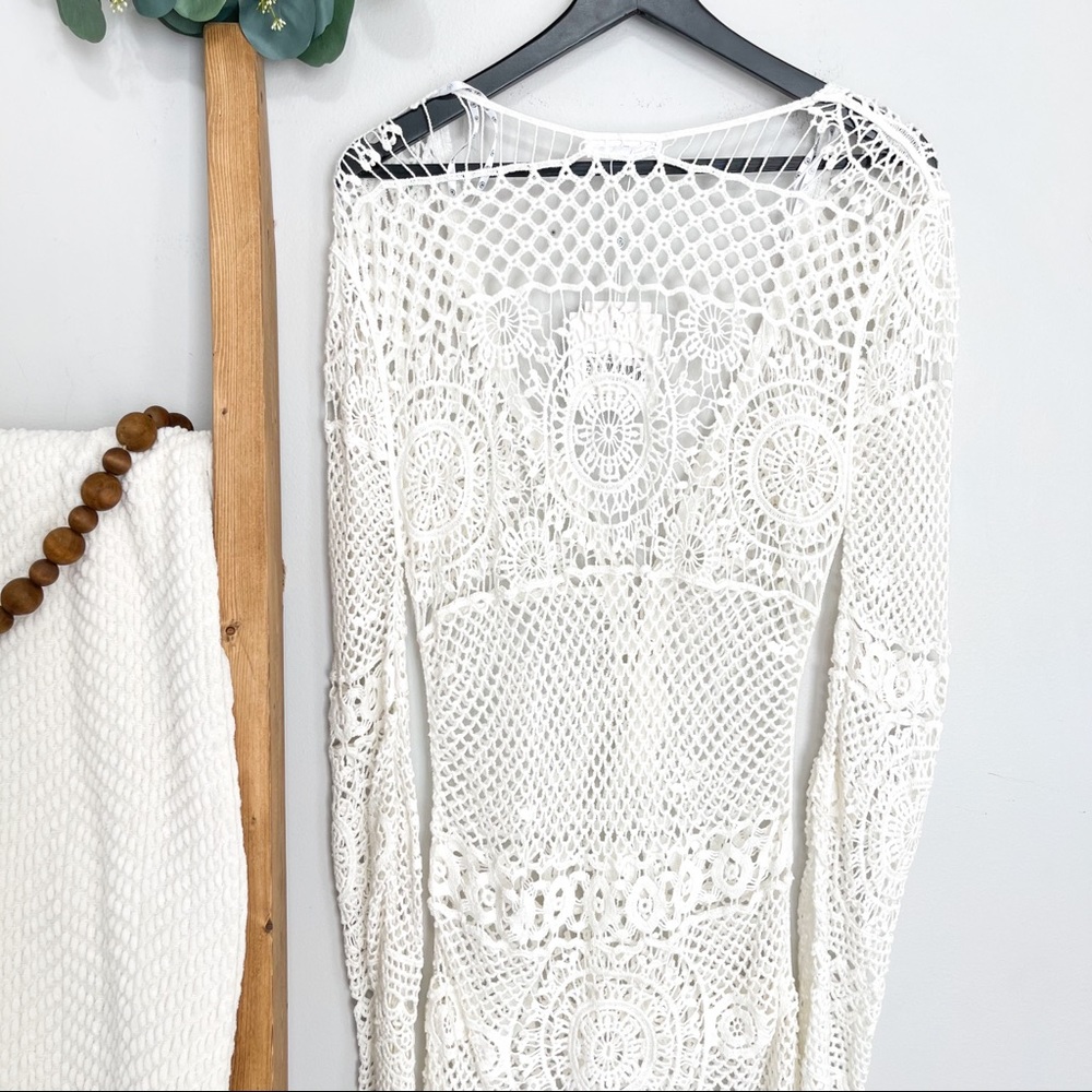 Missguided | Crochet Lace Up Mini Dress Coverup - Picture 12 of 16